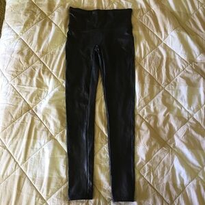 Spanx Black Faux Leather Look Leggings Size M